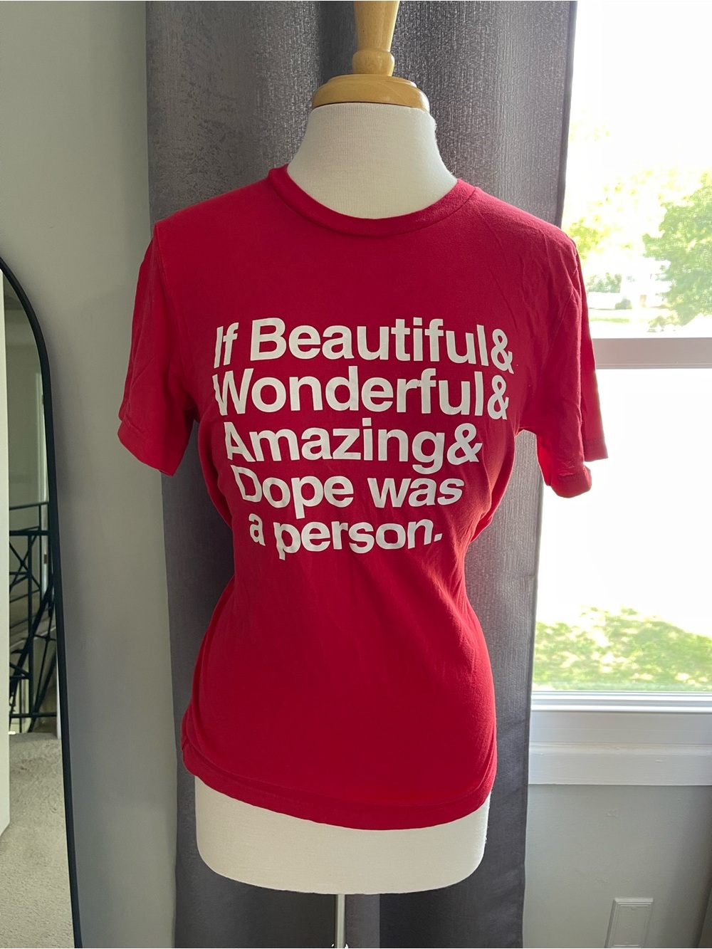 Bella Canvas Red Tee with White Bold Text
